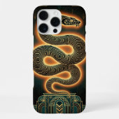 Gold Teal iPhone 16 Pro Max Case | Mystical Snake  iPhoneケース (裏面)