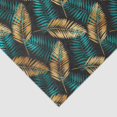 Gold Teal Palm Leaves | Luxe Tropical Pattern 薄葉紙 (詳細)
