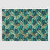 Gold Teal Palm Leaves | Luxe Tropical Pattern 薄葉紙 (正面)