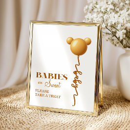 Gold Teddy Balloon Babies Are Sweet Poster ポスター