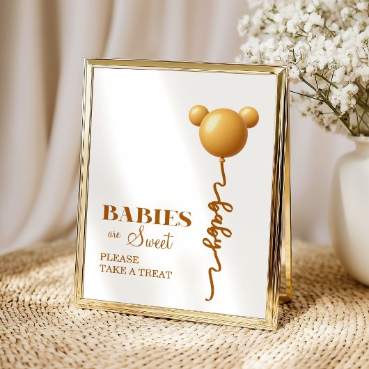 Gold Teddy Balloon Babies Are Sweet Poster ポスター