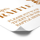 Gold Teddy Balloon Diaper Raffle Sign ポスター (角)