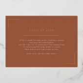 Gold Terracotta Grad Photo Graduation Announcement 箔招待状 (裏面)