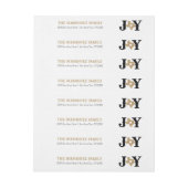 Gold Texas JOY Holiday ラップアラウンドラベル (シート)