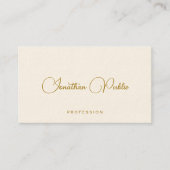 Gold Text Handwritten Name Luxury Signature Cream 名刺 (正面)