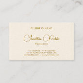 Gold Text Handwritten Name Luxury Signature Cream 名刺 (裏面)