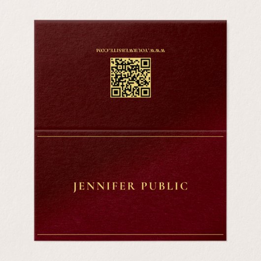 Gold Text Professional Elegant Template Folded 名刺 (外部フラット)