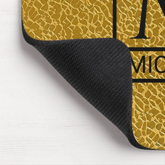 Gold Texture Mouse Pad with Initial & Name マウスパッド (コーナー)