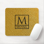 Gold Texture Mouse Pad with Initial & Name マウスパッド (マウス)