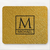 Gold Texture Mouse Pad with Initial & Name マウスパッド (正面)