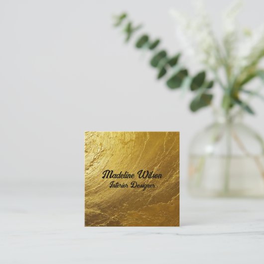 Gold Textured スクエア名刺 (スタンド正面)