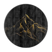 Gold textured abstract mountain lineart カッティングボード (正面)