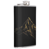 Gold textured abstract mountain lineart フラスク (右)