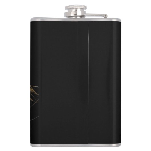 Gold textured abstract mountain lineart フラスク (裏面)