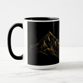 Gold textured abstract mountain lineart マグカップ