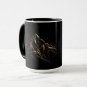 Gold textured abstract mountain lineart マグカップ (正面左)