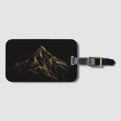 Gold textured abstract mountain lineart ラゲッジタグ (正面横)