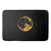 Gold textured moon on dark black バスマット (正面)
