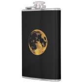 Gold textured moon on dark black フラスク (左)