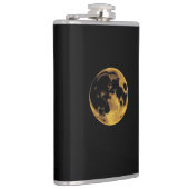 Gold textured moon on dark black フラスク (右)
