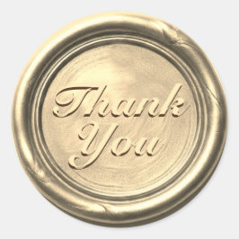 Gold Thank You Wax Seal Sticker – Elegant Vintage  ラウンドシール