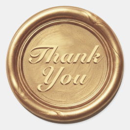 Gold Thank You Wax Seal Sticker – Elegant Vintage  ラウンドシール