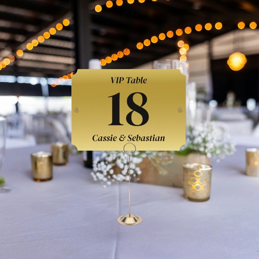 Gold Theater Seat Style Wedding VIP Table Number サンキューカード