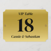 Gold Theater Seat Style Wedding VIP Table Number サンキューカード (正面)