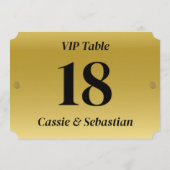 Gold Theater Seat Style Wedding VIP Table Number サンキューカード (裏面)