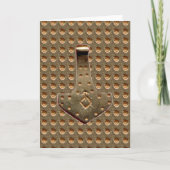 Gold Thor Hammer Gold Indent greeting card カード (正面)