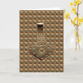 Gold Thor Hammer Gold Indent greeting card カード (黄色い花)