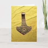 Gold Thor Hammer Gold Vein greeting card カード (正面)