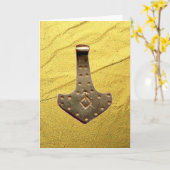 Gold Thor Hammer Gold Vein greeting card カード (黄色い花)
