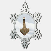 Gold Thor Hammer pewter snowflake ornament スノーフレークピューターオーナメント (右)