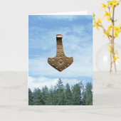 Gold Thor Hammer trees greeting card カード (黄色い花)
