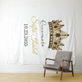 Gold Tiara Custom Quinceañera Tapestry タペストリー (インサイチュ(横))
