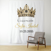 Gold Tiara Custom Quinceañera Tapestry タペストリー (インサイチュ)