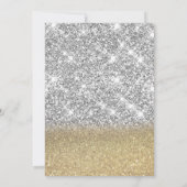Gold Tiara Silver Gold Glitter Bokeh Sweet 16 招待状 (裏面)