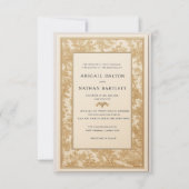 Gold Toile Wedding Invitation (Gilded Heirloom) 招待状 (正面)