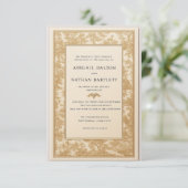 Gold Toile Wedding Invitation (Gilded Heirloom) 招待状 (スタンド正面)