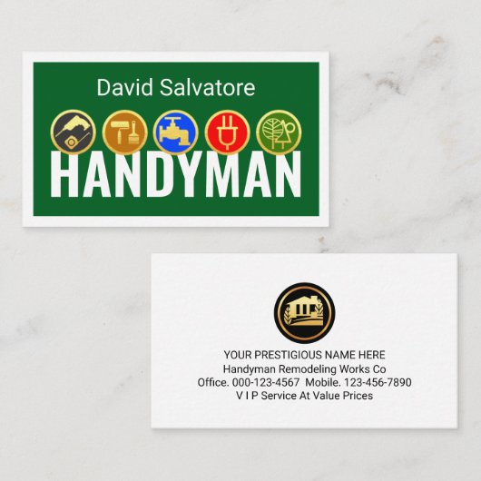 Gold Tools On Handyman Service 名刺 (正面/裏面)