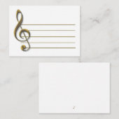 Gold Treble Clef Blank Notecard ノートカード (正面/裏面)