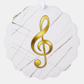 Gold Treble Clef Marble Home Decor オーナメントカード (正面)