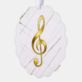 Gold Treble Clef Marble Home Decor オーナメントカード (左)