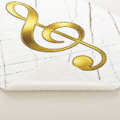 Gold Treble Clef Marble Home Decor シェルパブランケット (3/4)