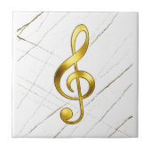 Gold Treble Clef Marble Home Decor タイル (正面)