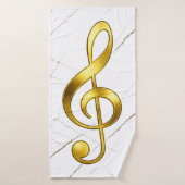 Gold Treble Clef Marble Home Decor バスタオル (バスタオル)