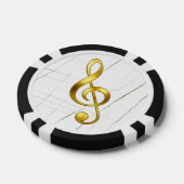 Gold Treble Clef Marble Home Decor ポーカーチップ (シングル)