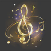Gold Treble Clef Music シール (正面)