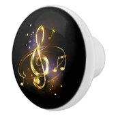 Gold Treble Clef Music セラミックノブ (右)